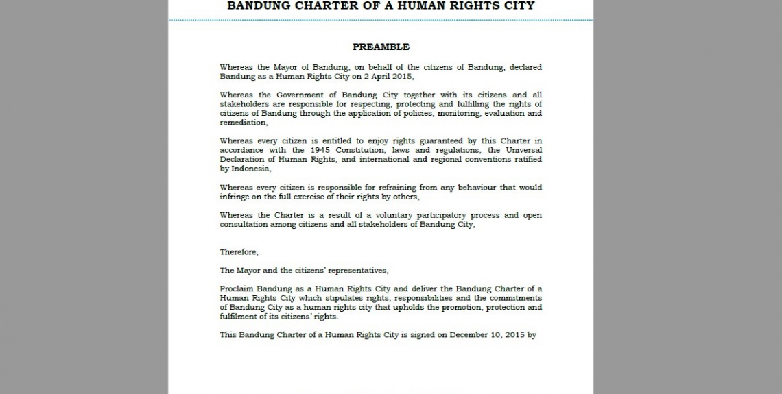 Bandung Charter of a Human Rights City (2015)