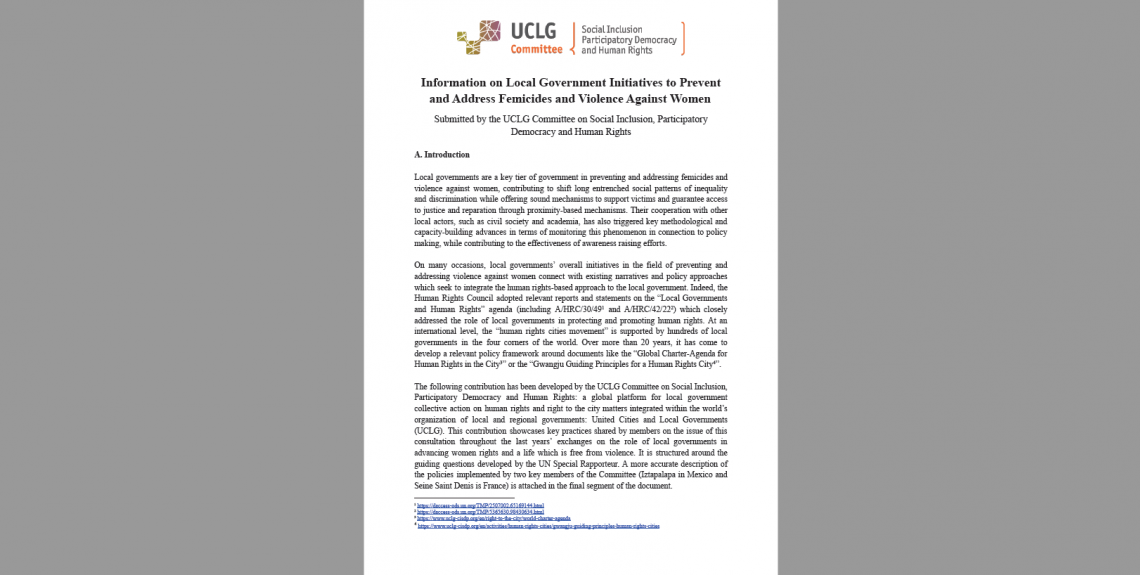 El rol de los gobiernos locales en abordar los feminicidios