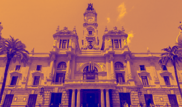 View of Valencia's city hall.