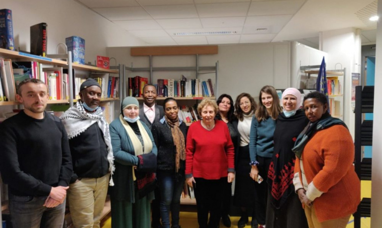 Equipos del Departamento de Seine Saint Denis (Observatorio de la violencia contra las mujeres y Dirección Internacional), Delegación de Comoras, Delegación de Palestina y Representante de CGLU